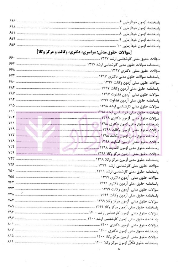 آزمون یار حقوق مدنی | حسینی