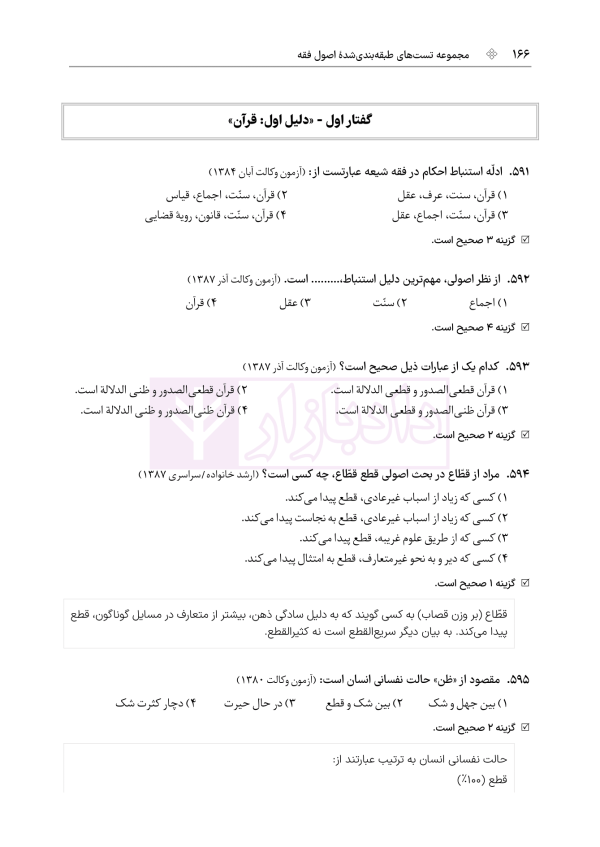 مجموعه تست های طبقه بندی شده اصول فقه | دکتر باقری راد