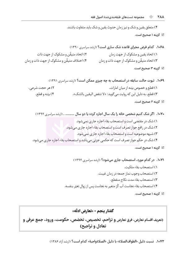 مجموعه تست های طبقه بندی شده اصول فقه | دکتر باقری راد