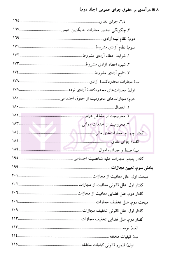 درآمدی بر حقوق جزای عمومی (واکنش در برابر جرم) - جلد دوم | دکتر برهانی و دکتر الهام