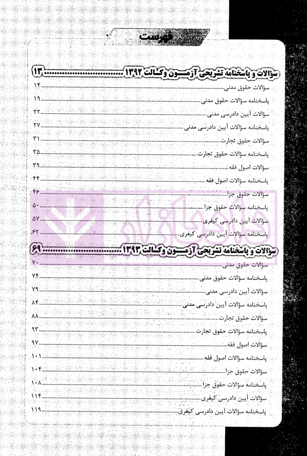 مجموعه آزمون‌های طبقه‌بندی شده وکالت | چتر دانش