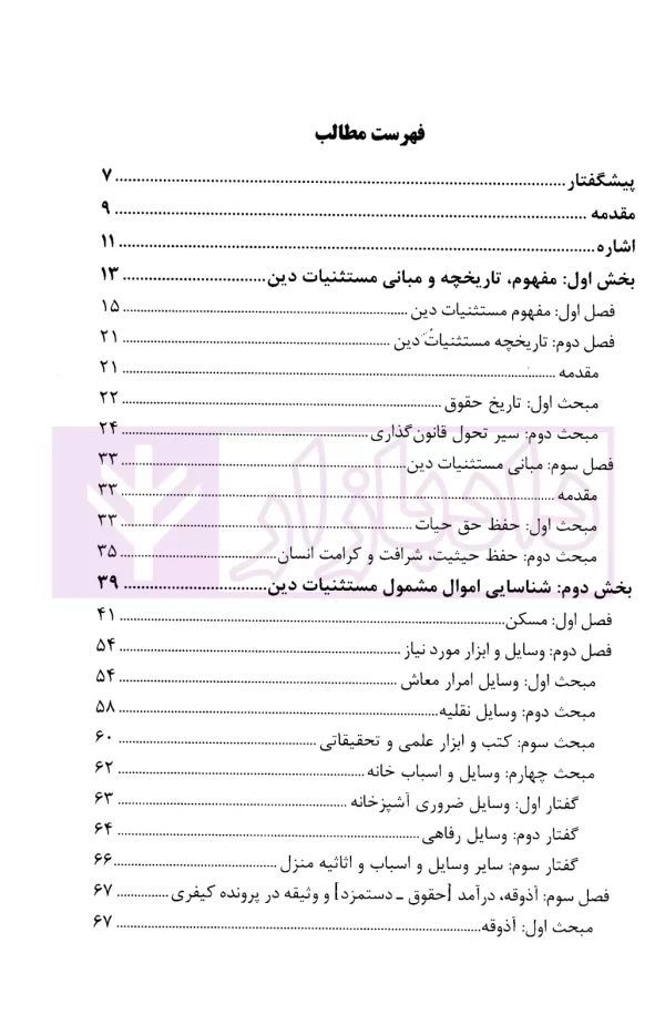 مستثنیات دین در حقوق ایران؛ نگرشی کاربردی | شاه حسینی