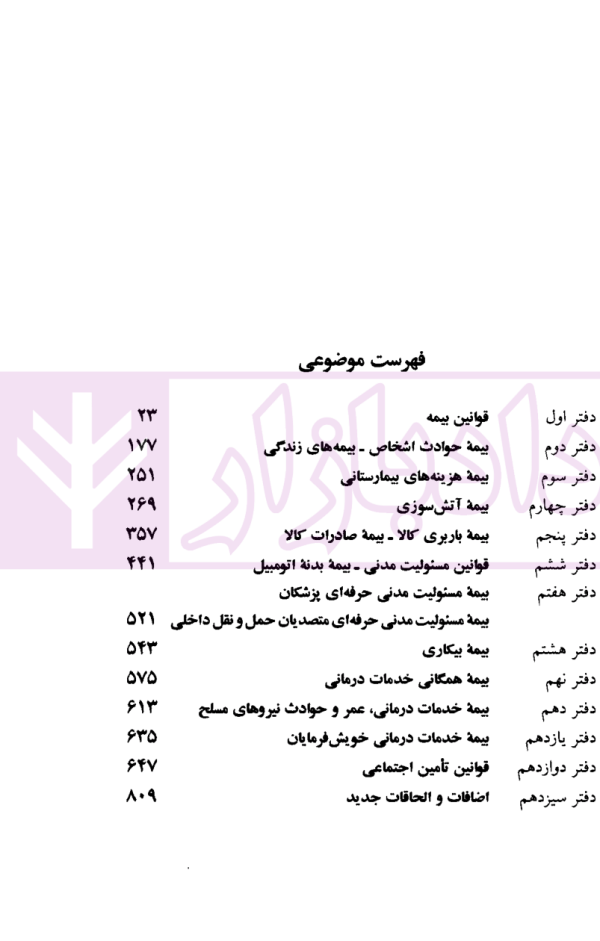 قوانین و مقررات بیمه | منصور