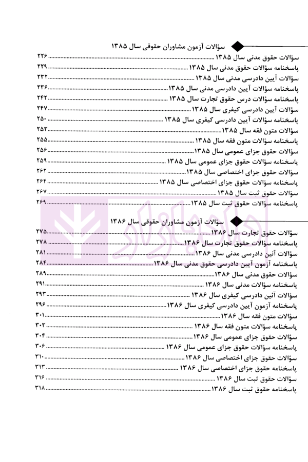 بانک سوالات آزمون وکالت مرکز وکلای قوه قضاییه 81 تا 1403  | زارعی و زرین کلاه