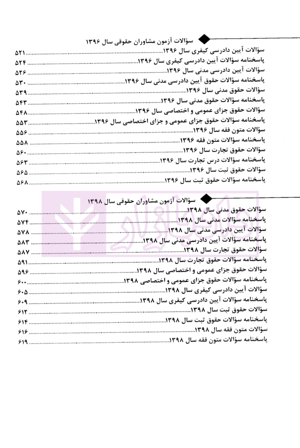 بانک سوالات آزمون وکالت مرکز وکلای قوه قضاییه 81 تا 1403  | زارعی و زرین کلاه