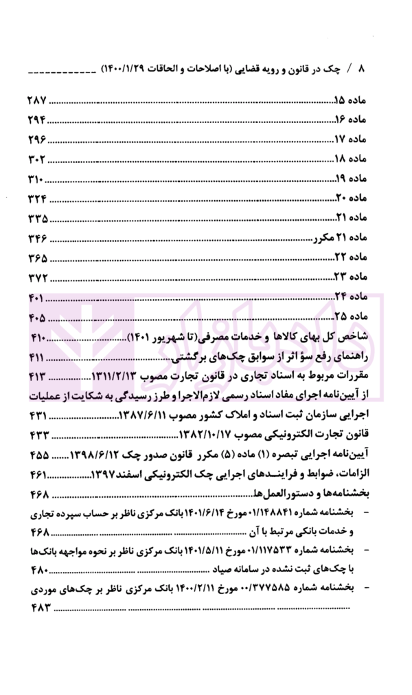 چک در قانون و رویه قضایی (با اصلاحات 1400/1/29) | دادگستری کل استان تهران