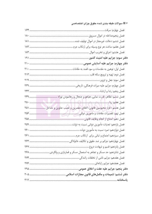 مجموعه سوالات طبقه بندی شده موضوعی حقوق جزای اختصاصی | دکتر شکری