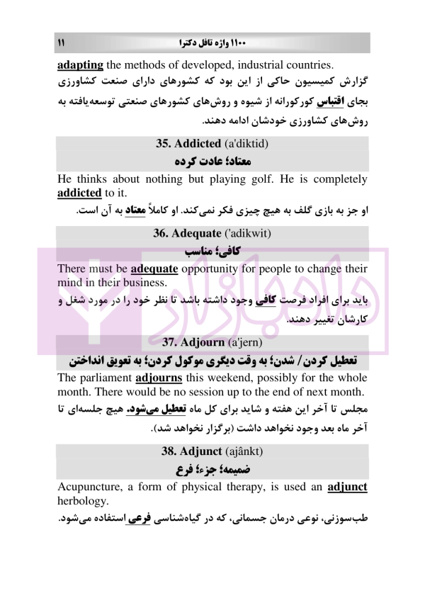 1100 واژه تافل دکتری | رمضانی