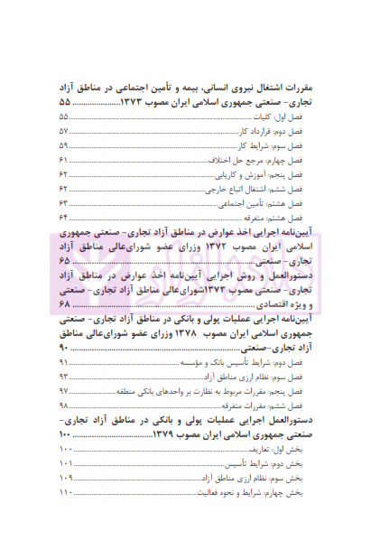 مجموعه قوانین مناطق آزاد تجاری - صنعتی | چتر دانش