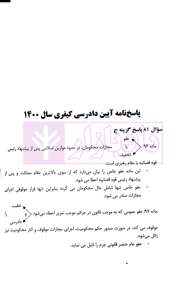 مجموعه آزمون های مرکز وکلای قوه قضاییه | فرخی