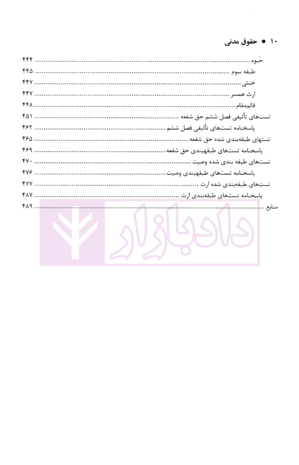 مجموعه نکات و سوالات طبقه بندی شده موضوعی حقوق مدنی | دکتر ملکوتی