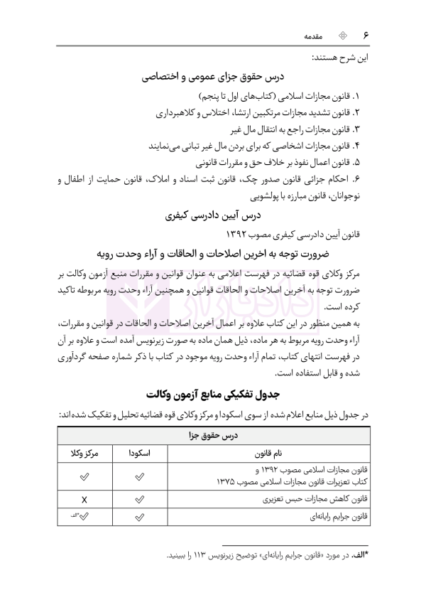 قوانین عام و خاص کیفری منبع آزمون وکالت | هوشیار