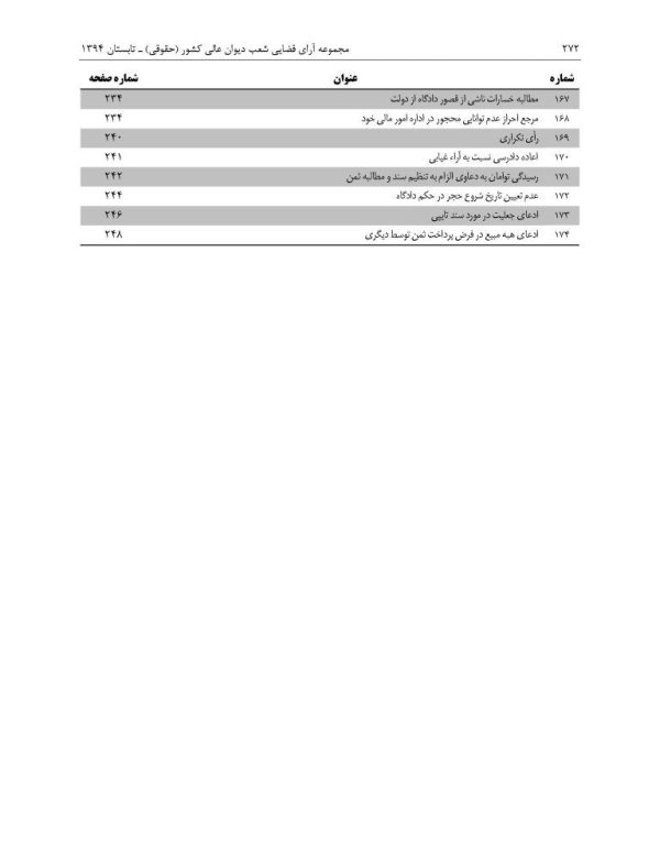 مجموعه آرای قضایی شعب دیوان عالی کشور (حقوقی) - تابستان 1394 | پژوهشگاه قوه قضاییه