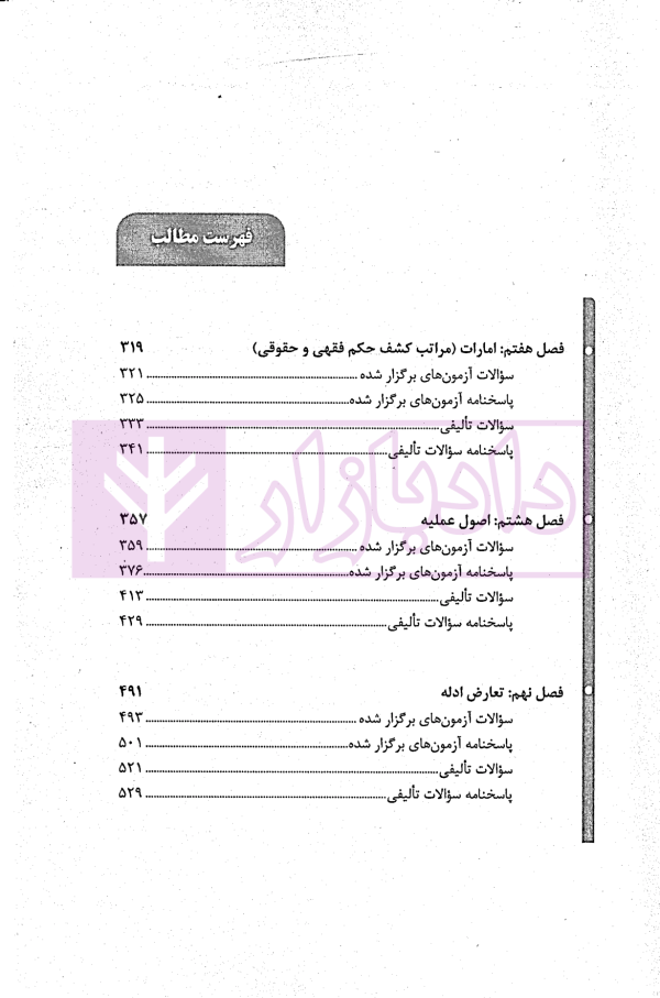 مجموعه سوالات طبقه بندی شده اصول فقه | دکتر معیرمحمدی