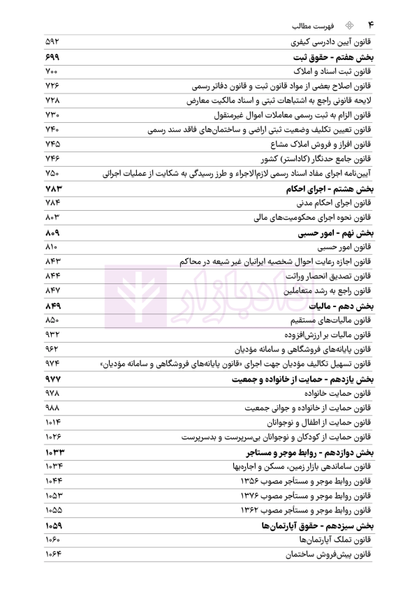 جامع قوانین کاربردی اختبار (بدون حاشیه و توضیح همراه با آرای وحدت رویه) | هوشیار