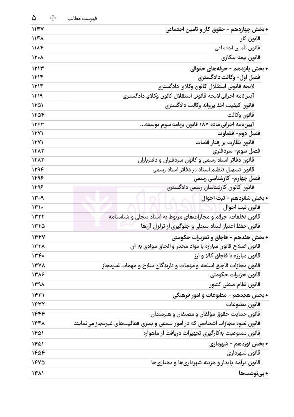 جامع قوانین کاربردی اختبار (بدون حاشیه و توضیح همراه با آرای وحدت رویه) | هوشیار