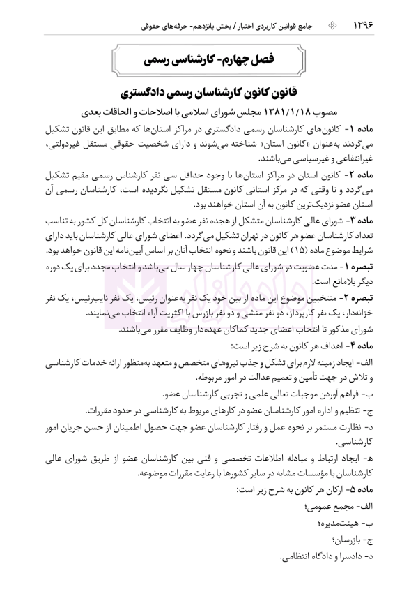 جامع قوانین کاربردی اختبار (بدون حاشیه و توضیح همراه با آرای وحدت رویه) | هوشیار