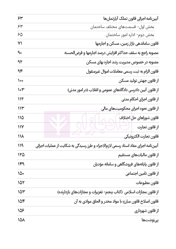 قوانین و مقررات روابط موجر و مستاجر و تملک آپارتمان ها | هوشیار