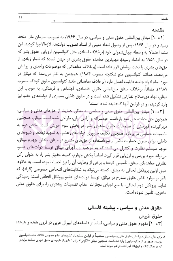 میثاق بین المللی حقوق مدنی و سیاسی جلد اول | دکتر زمانی