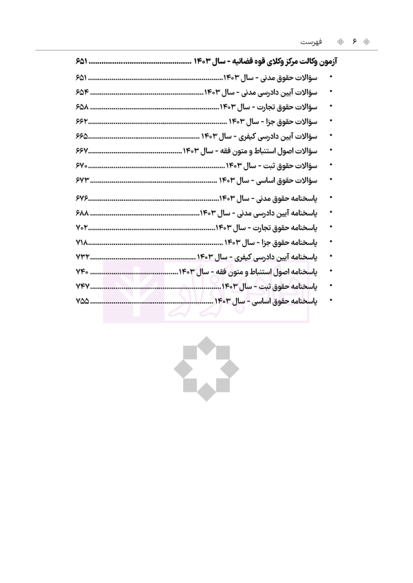 حواشی و مستندات سوالات آزمون وکالت مرکز وکلای قوه قضائیه | هوشیار