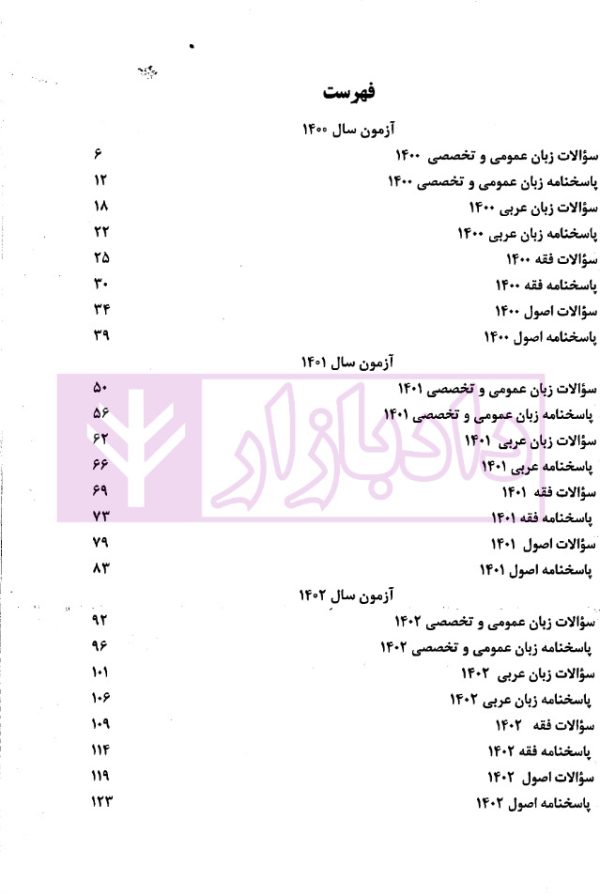 بانک سوالات کارشناسی ارشد فقه و حقوق (1400تا1404) | موحدی
